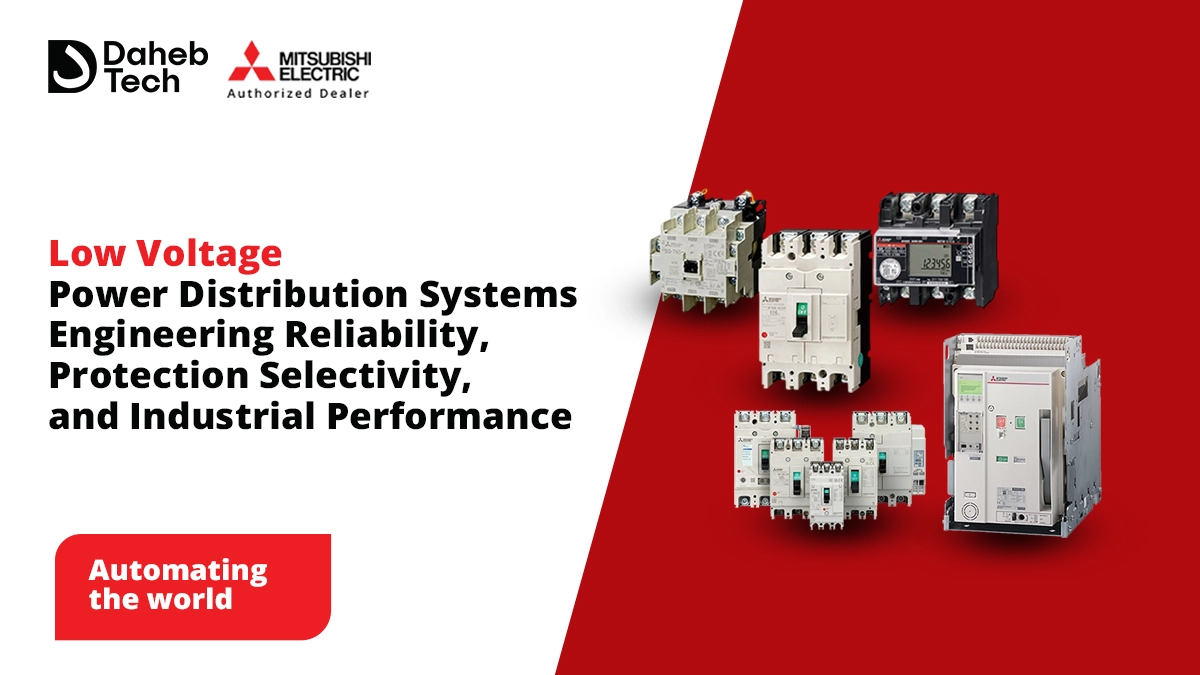 LV power distribution system with MCCB and ACB protection devices