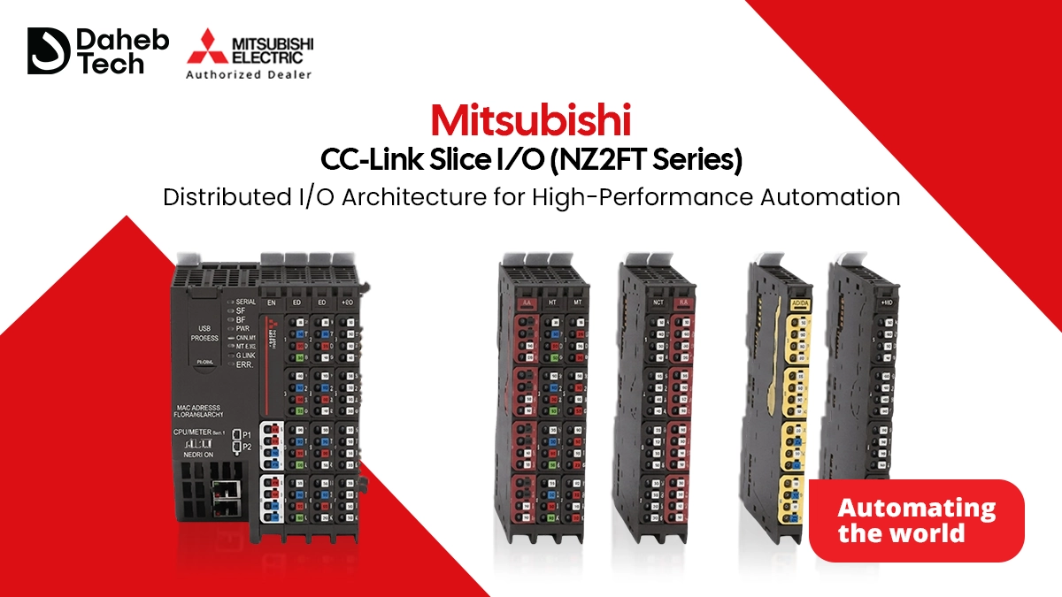 Mitsubishi CC-Link Slice I/O NZ2FT series distributed remote I/O system for industrial automation