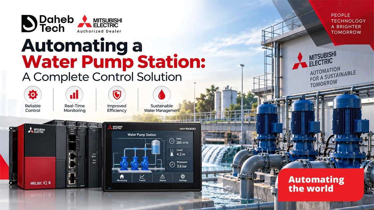 Water pump station with VFD and PLC automation control system